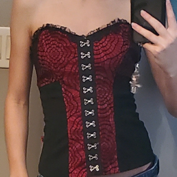 *ON HOLD ON DP* Royal Bones Lace Corset Top - Picture 2 of 8